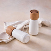 Alpine Salt and Pepper Mills in white stoneware, sold separately