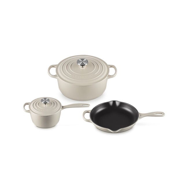 Signature Cast Iron 5-Piece Cookware SetBrioche