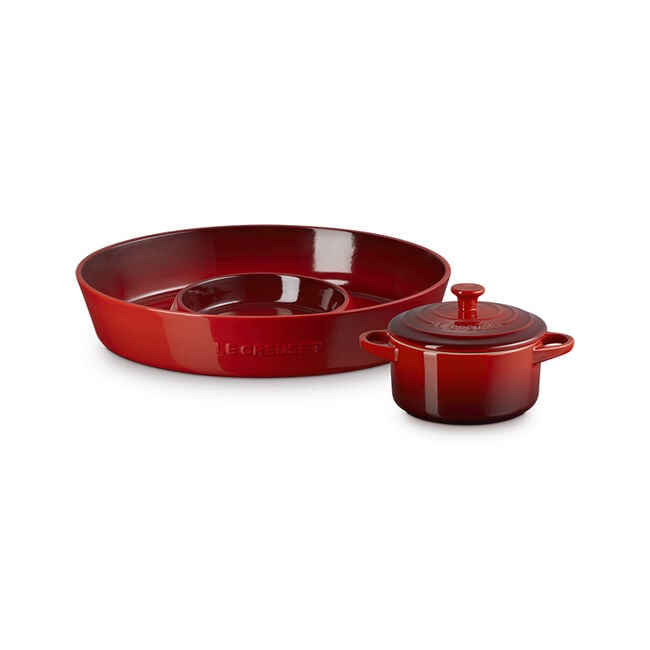 Signature Oval Chip and Dip Platter and Mini Round Cocotte Set