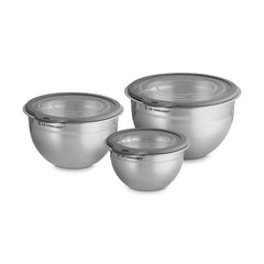 Stainless Steel Mixing Bowls with Glass Lids, Set of 3