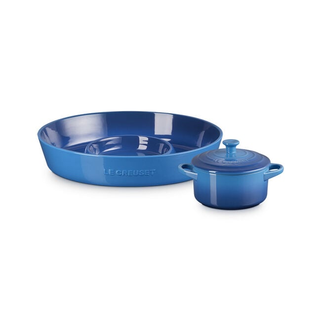 Signature Oval Chip and Dip Platter and Mini Round Cocotte Set