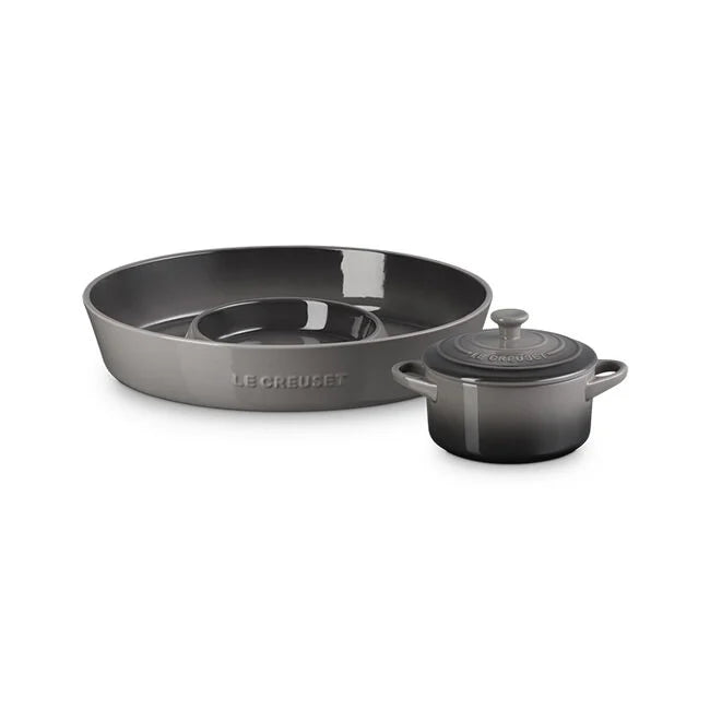 Signature Oval Chip and Dip Platter and Mini Round Cocotte Set