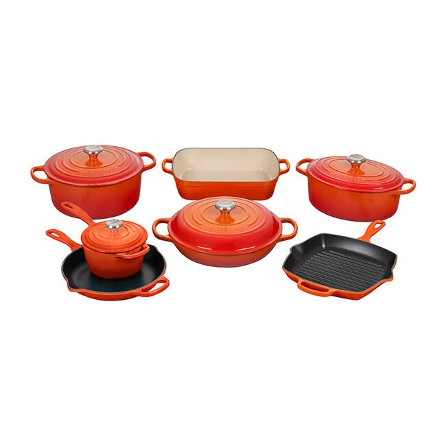 Signature Enameled Cast Iron 11-Piece Ultimate Cookware SetFlame