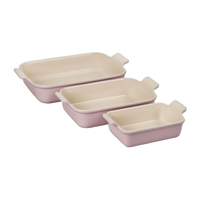 Heritage 3-Piece Rectangular Baking Dish SetChiffon Pink