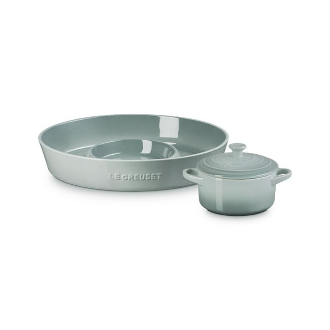 Signature Oval Chip and Dip Platter and Mini Round Cocotte Set