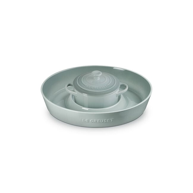 Signature Oval Chip and Dip Platter and Mini Round Cocotte SetSea Salt