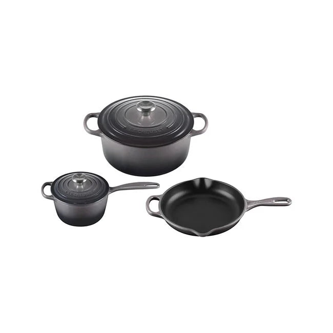 Signature Enameled Cast Iron 5-Piece Cookware SetOyster