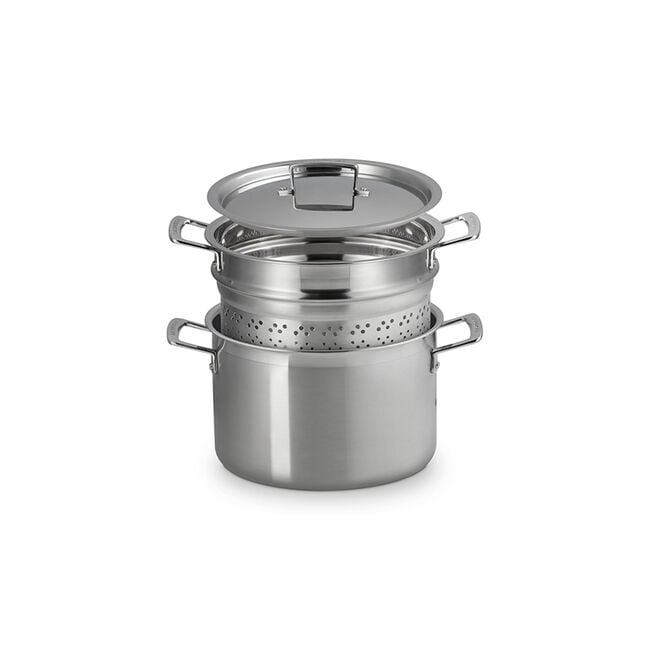 Classic Stainless Steel Pasta Pot with Colander Insert