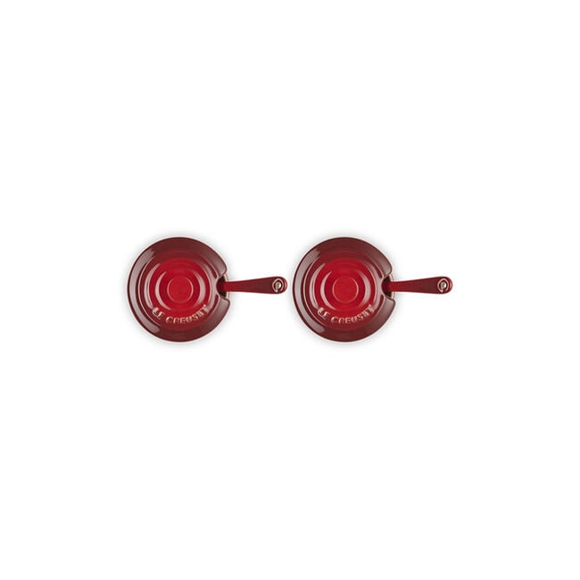 Condiment Pot with Spoon, Set of 2Cerise