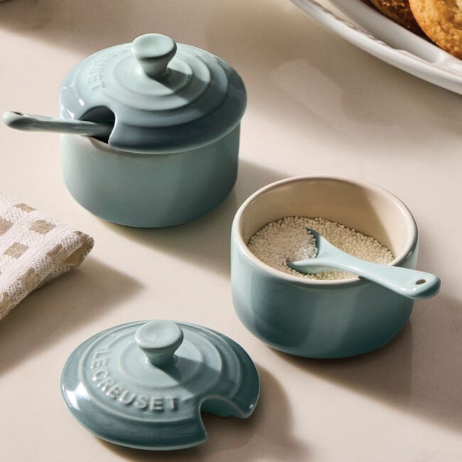 Condiment Pot with Spoon, Set of 2