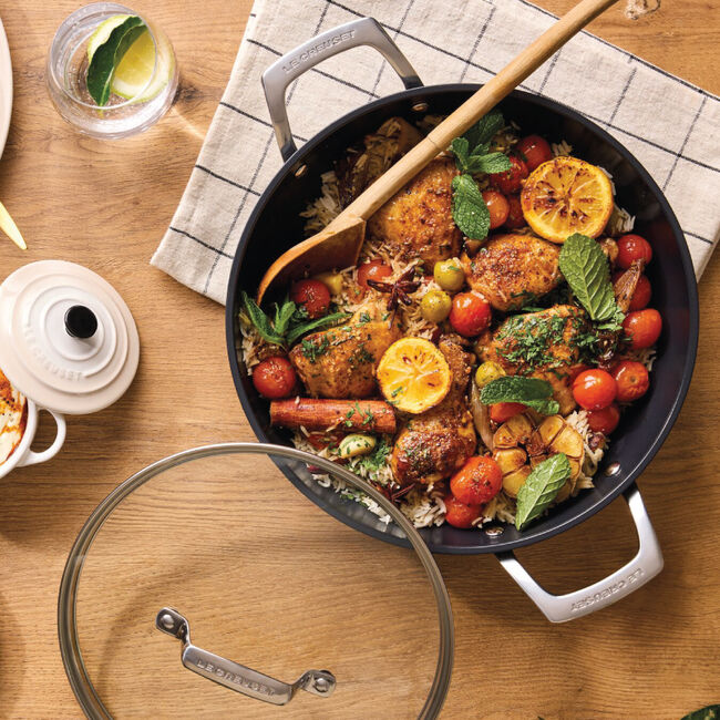 Essential Non-stick Ceramic Shallow Braiser with Glass Lid