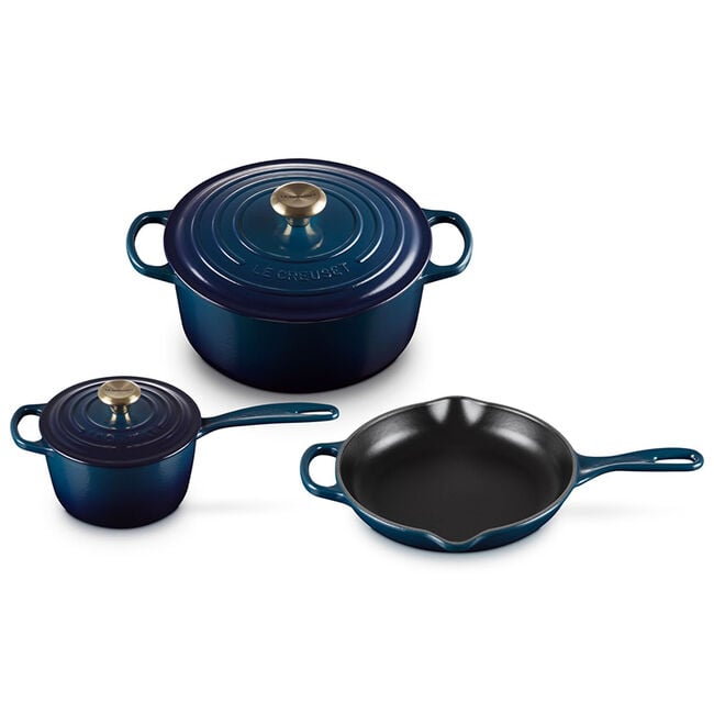 Signature Enameled Cast Iron 5-Piece Cookware SetAgave