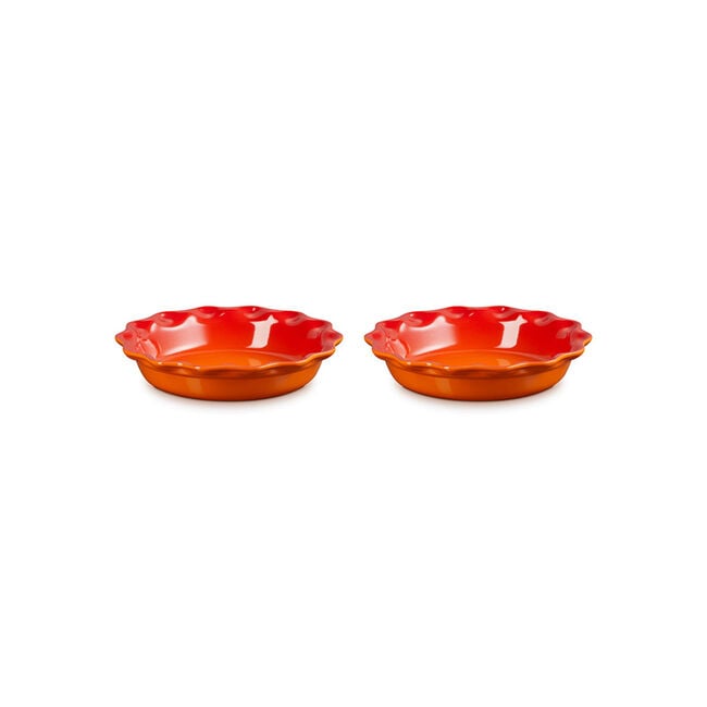 Heritage Fluted Pie Dish 2-Piece SetFlame