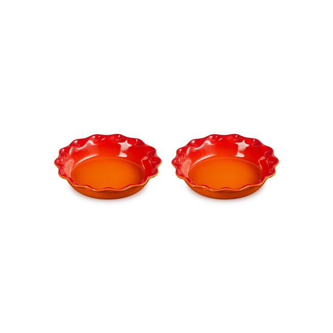 Heritage Fluted Pie Dish 2-Piece SetFlame