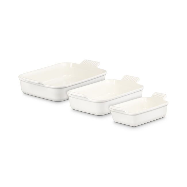 Heritage 3-Piece Rectangular Baking Dish SetMatte White