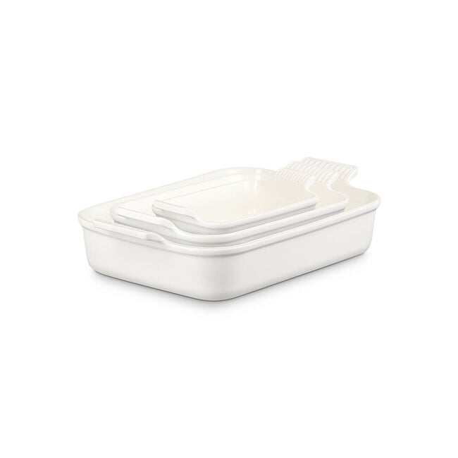 Heritage 3-Piece Rectangular Baking Dish SetMatte White