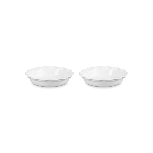 Heritage Fluted Pie Dish 2-Piece SetWhite