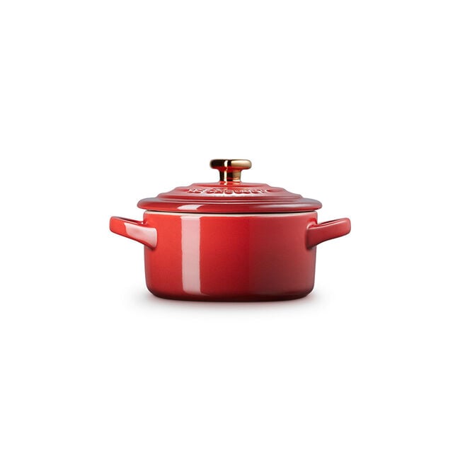Mini Cocotte with Gold Heart KnobCerise