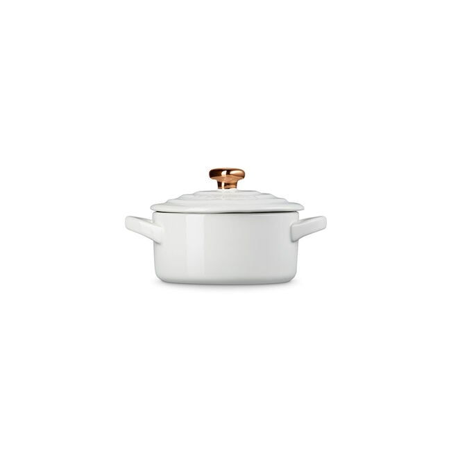 Mini Cocotte with Gold Heart KnobWhite