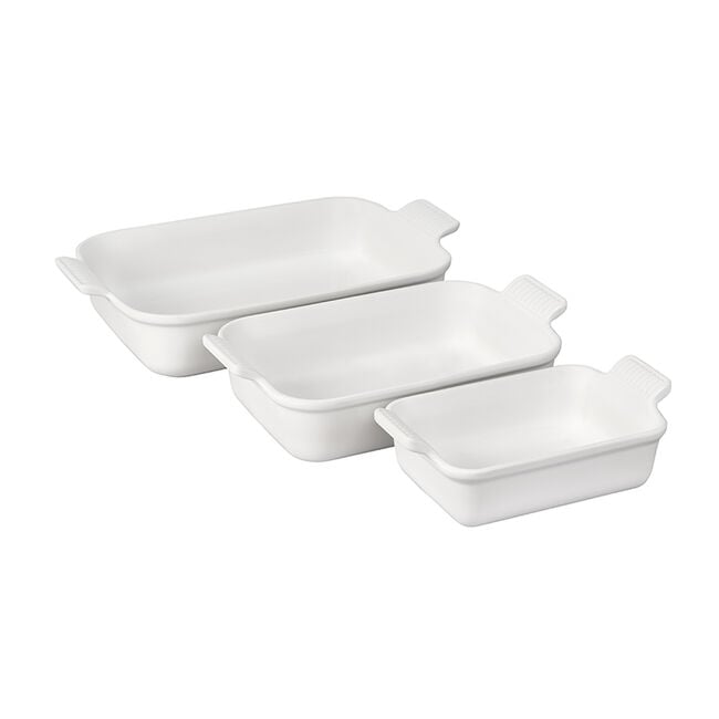 Heritage 3-Piece Rectangular Baking Dish SetWhite