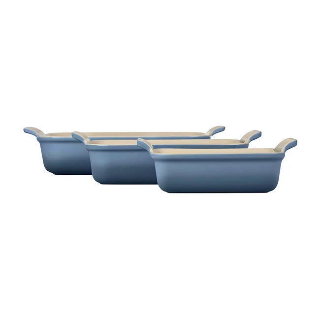 Heritage 3-Piece Rectangular Baking Dish SetChambray