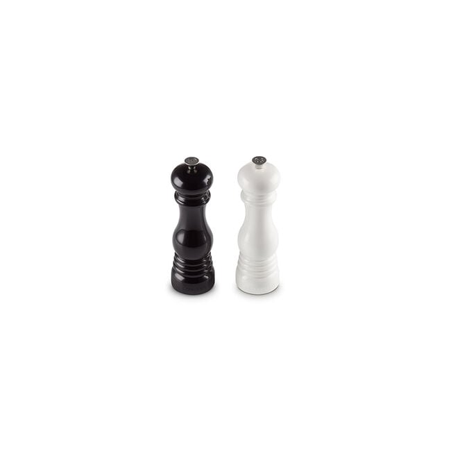 Acrylic Classic Salt and Pepper Mill SetBlack and White