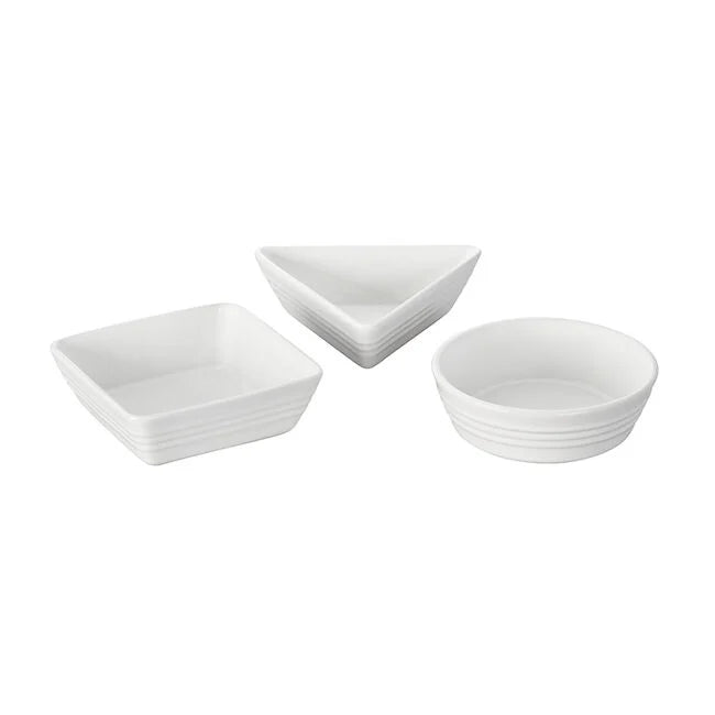 Tapas Dishes, Set of 3White