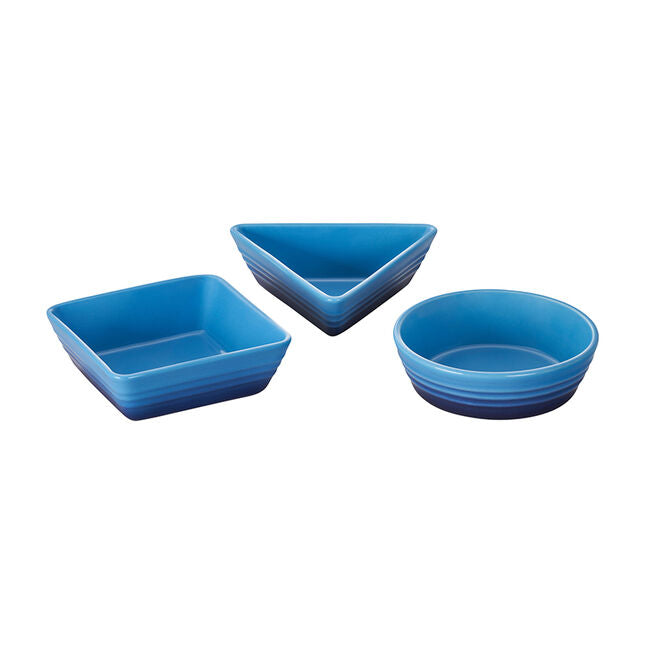 Tapas Dishes, Set of 3Azure