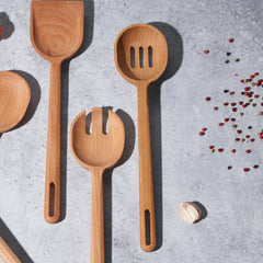 Signature Wood Slotted Spoon