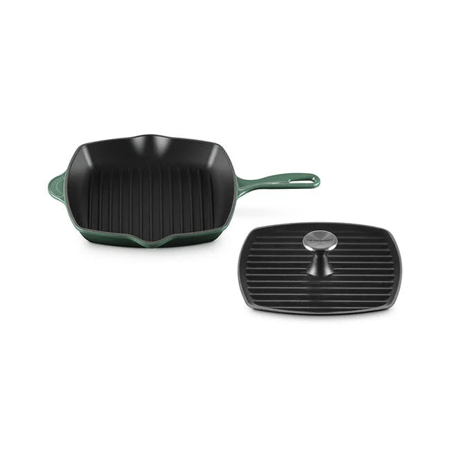 Traditional Square Skillet Grill and Panini Press Set