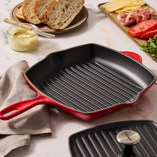 Traditional Square Skillet Grill and Panini Press Set
