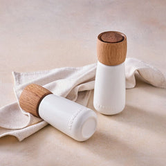 Alpine Salt and Pepper Mills in white stoneware, sold separately 