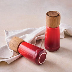 Alpine Salt and Pepper Mills in color cerise stoneware, sold separately 